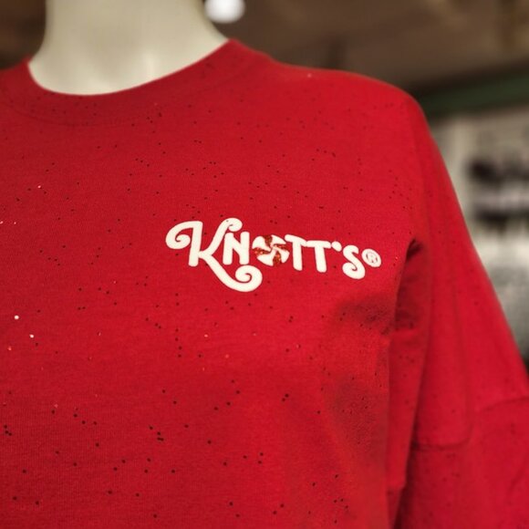 Knotts Merry Berry Farm Christmas Party Spirit Jersey Red Size Small - Picture 2 of 3